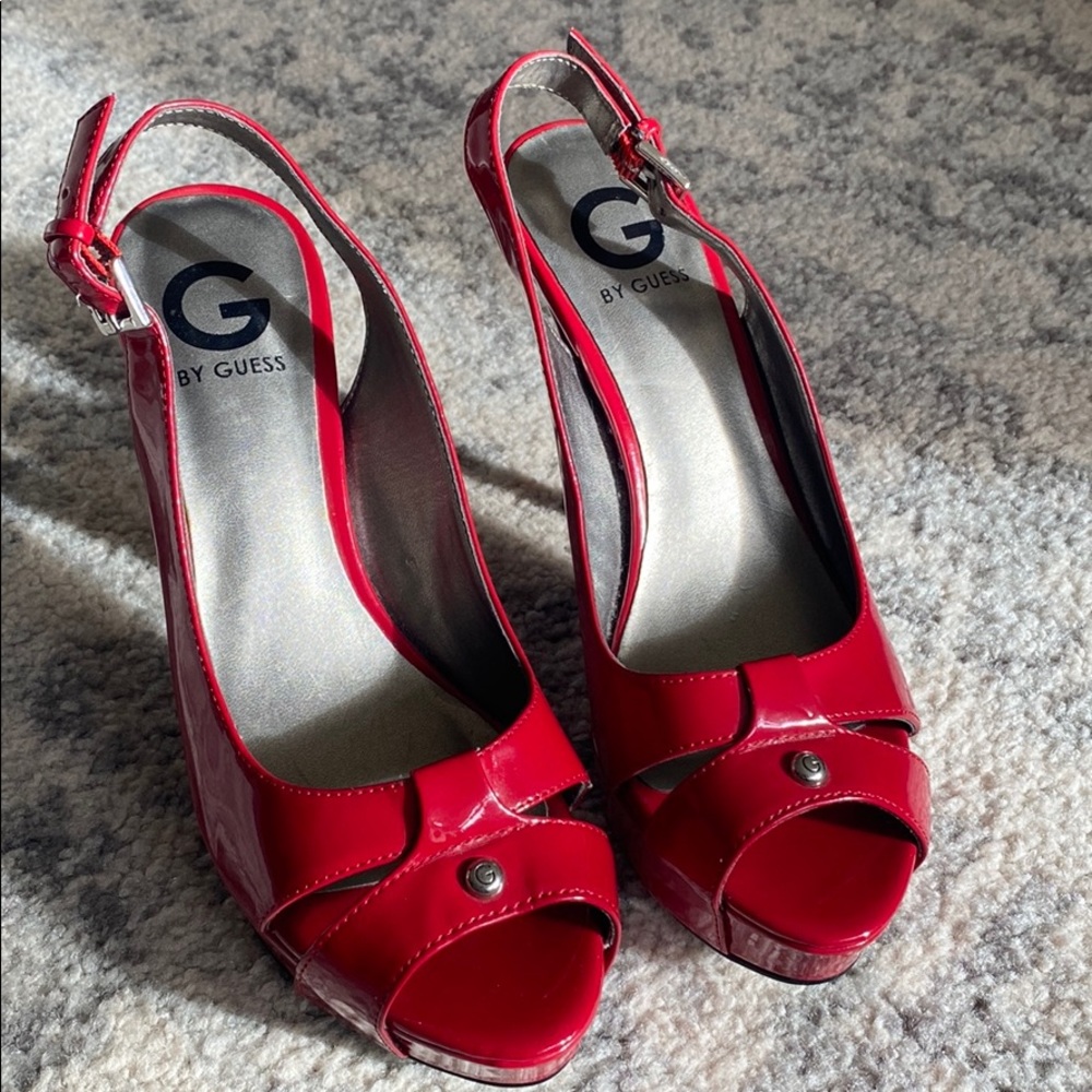 Red Platform Heels by Guess